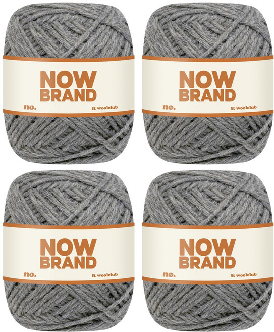 WoolClub Now Brand 高級羊毛編織線 45g, 714 麻花灰, 4個