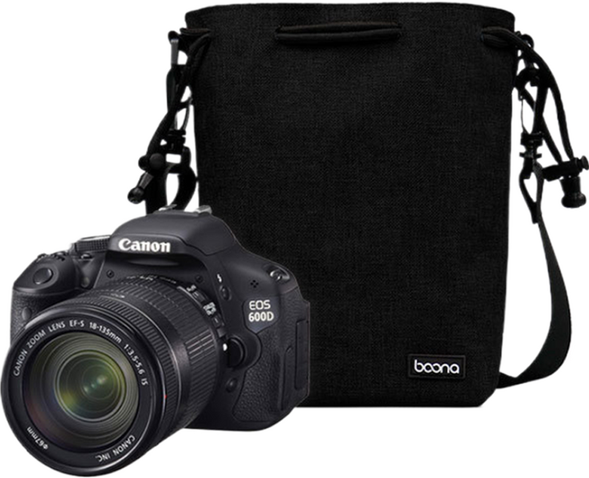 부나 파우치 여행용 인텔리 카메라 가방 미디엄 150 x 220 x 100 mm, 35 블랙, 1개