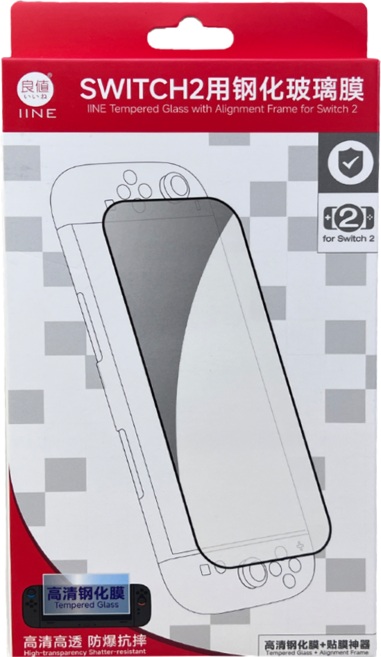 良值 SWITCH2用高透鋼化膜＋貼膜神器, 透明色, 1個, L1076