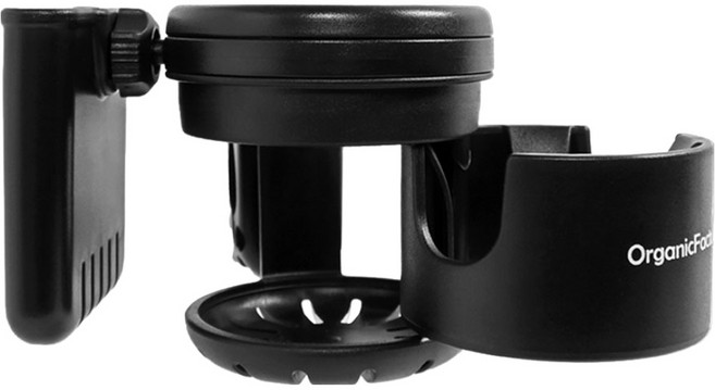 오가닉팩토리 3 in 1 멀티 유모차 컵 & 폰홀더, 블랙, 1개