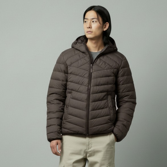 레이먼 남성용 다텐 후드 경량 패딩