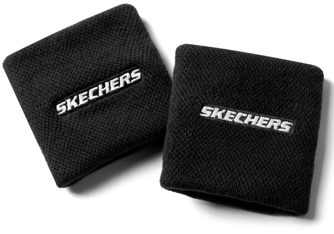 스케쳐스 스포츠 손목 밴드 2p, 블랙, 1개