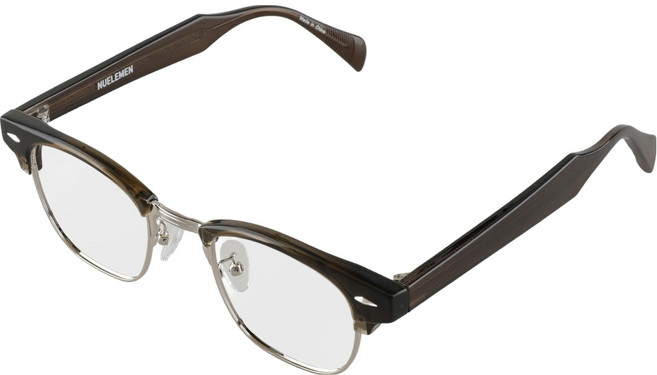 NUELEMEN 獨特簡約日常時尚半框眼鏡 無鏡片