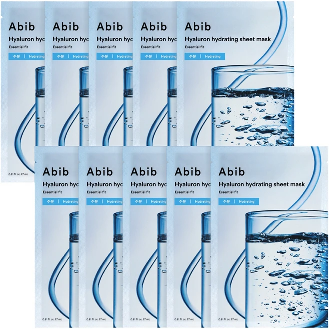 아비브 히알루론 수분 시트 에센셜핏 마스크팩, 10개입, 1개 - 쿠팡