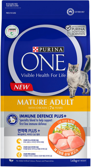 퓨리나원 캣 7세이상 노령묘 건식사료, 닭, 1.4kg, 1개