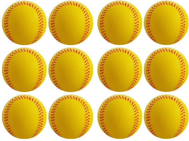 Mashatu PU 軟式棒球 黃色, 12個, 單一商品