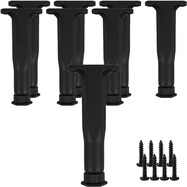 엠파이어 높이조절 육각형 침대다리 18cm~34cm 8p, 블랙