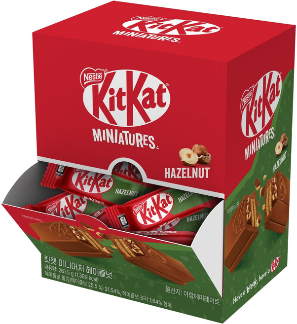 KitKat 미니어처 헤이즐넛 25p, 267.5g, 1개