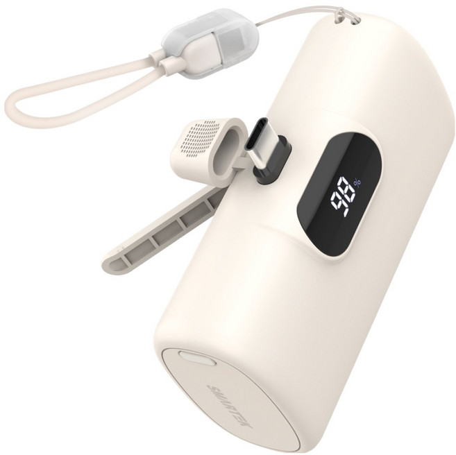 스마텍 고속충전 도킹형 일체형 마그네틱 보조배터리 10000mAh C타입, BEIGE, STPB-MP100