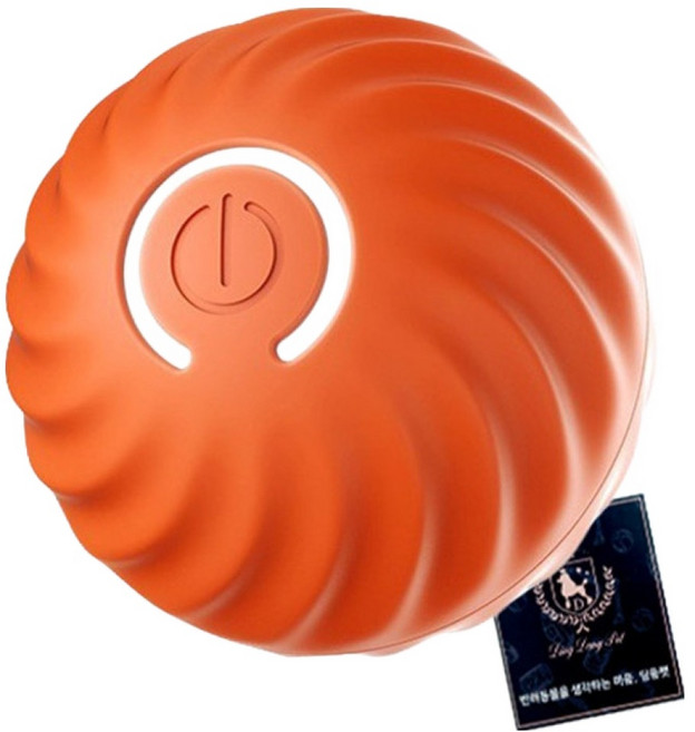 딩동펫 반려동물 움직이는 자동 롤링볼 장난감, 오렌지, 1개