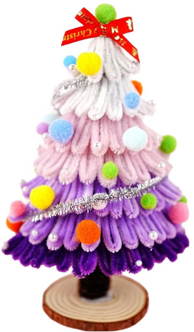 마다꾸미 크리스마스 트리 모루 만들기 DIY키트 24cm, 07 퍼플 그라데이션, 1개