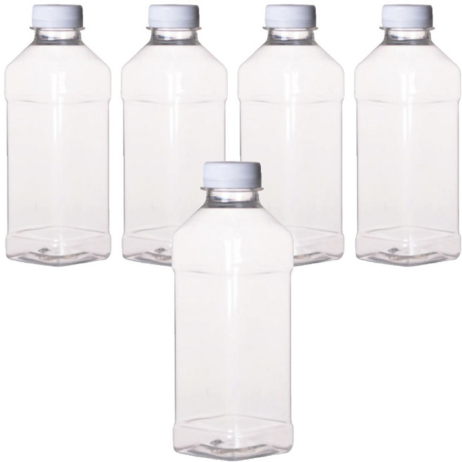 사각 쥬스 페트 화이트캡 용기, 5개, 500ml