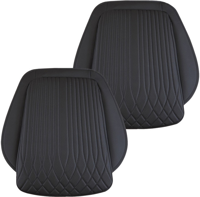 카사장 안밀 자동차 방석 앞열 1인용, 레더블랙, 2개