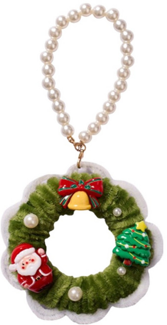 마다꾸미 모루 DIY X-MAS 트리 키링 만들기 세트 8cm, 03 라인 그린, 1세트