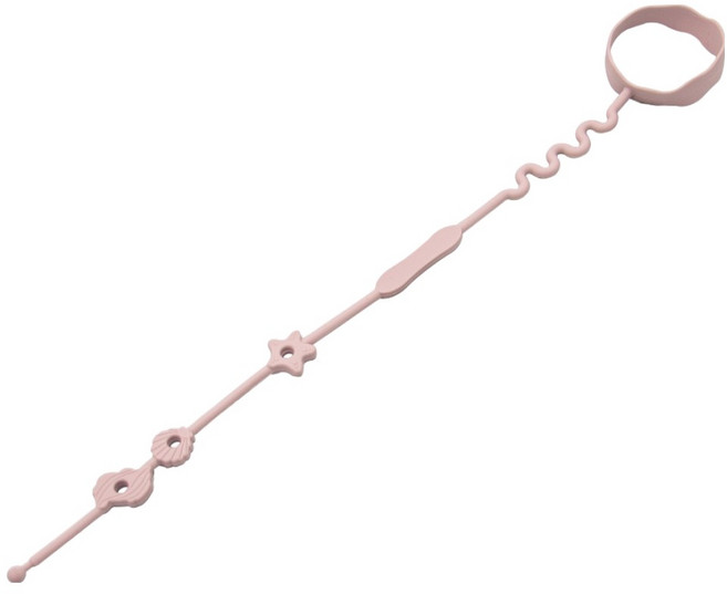 OhBabyLying 矽膠奶瓶玩具鏈, 淡粉色, 1個