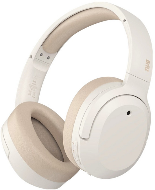 브리츠 Hi Res Audio 6.1 노이즈 캔슬링 유무선 블루투스 헤드폰, 아이보리, WH60BT