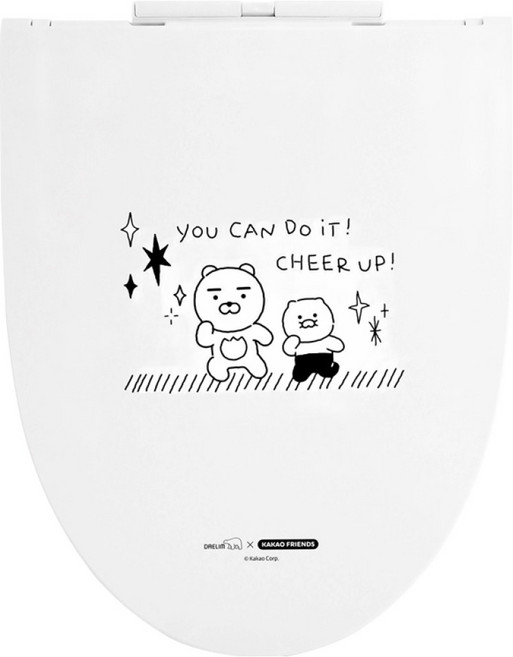 대림바스 카카오프렌즈 초슬림 무소음 변기커버 YOU CAN DO IT, 화이트, 1개