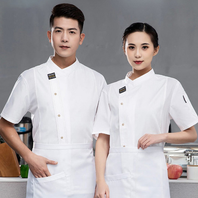 Elsso 男女通用短袖網眼廚師服