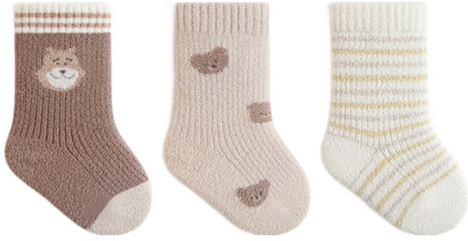 따숨 플리스 보온양말 3족 세트