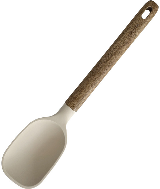 라쿠친 코지우드 실리콘 볶음스푼, 베이지 + 아카시아우드, 1개