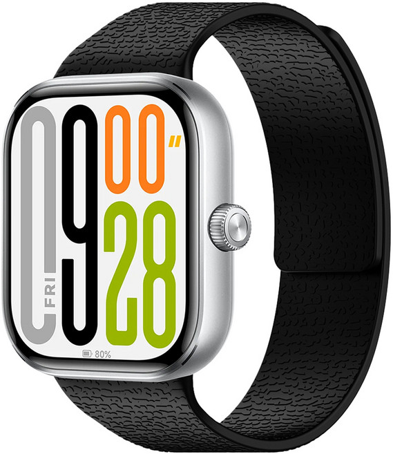 스페이스쉴드 매트 그레인 마그넷 링크 실리콘 스트랩, 블랙, 1개