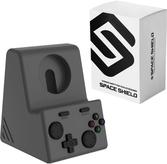스페이스쉴드 레트로 게임기 실리콘 충전 독 스탠드 거치대, 블랙, 1개