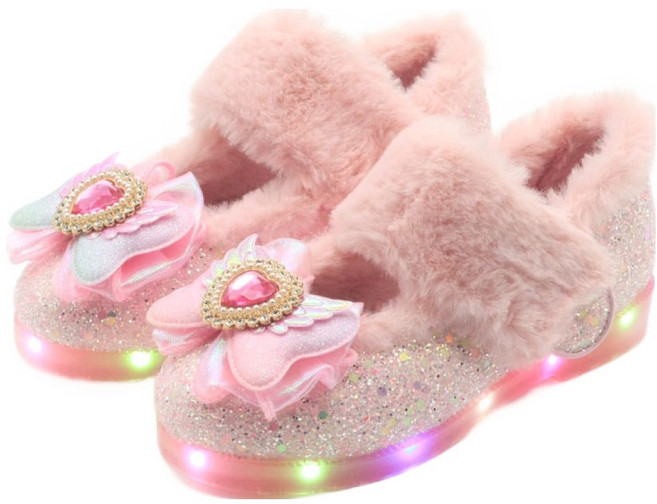 마미트리 아동용 밍키 2 LED 털 구두