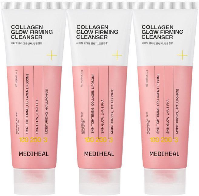 메디힐 콜라겐 탱글결광 클렌징폼, 3개, 120ml