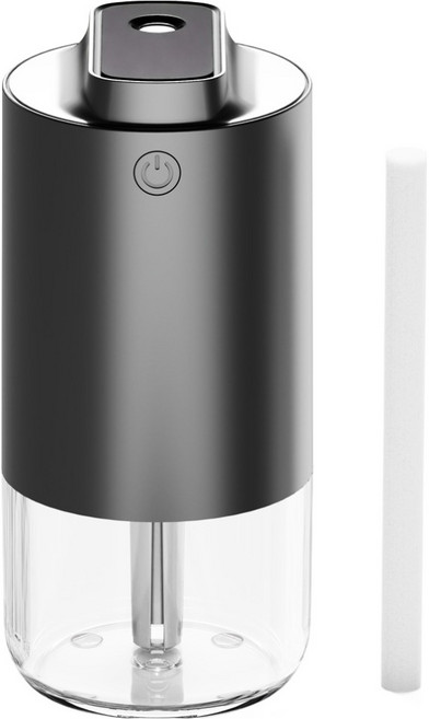 누아트 안개분사 미스트 저소음 휴대용 가정용 탁상용 LED 무선 미니 초음파 가습기, 블랙