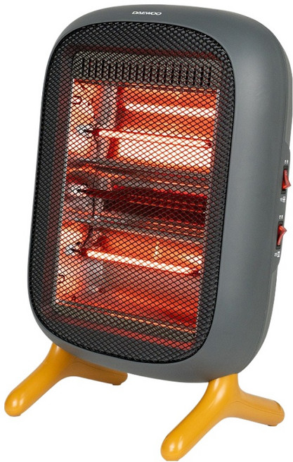 DAEWOO APPLIANCE 鹵素 傾倒安全裝置 3加熱絲 2段溫度 電暖器, 混合色, DEH-KP12