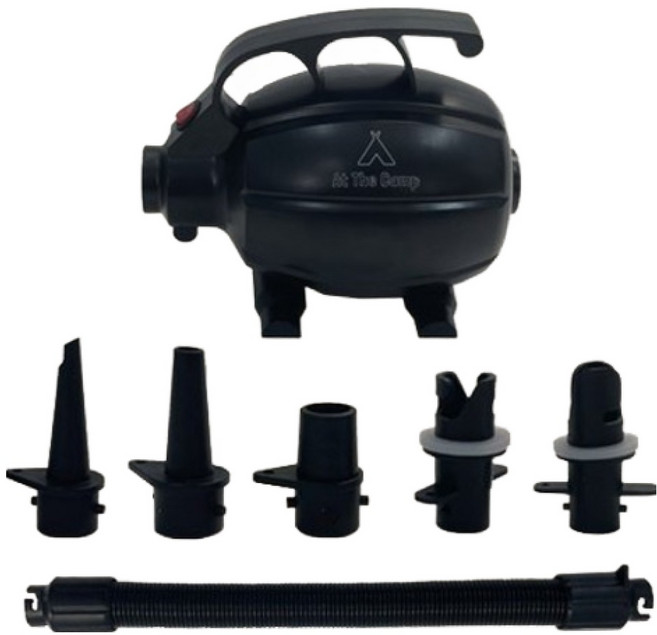 앳더캠프 휴대용 전동 수류탄 에어펌프, 블랙, 1개