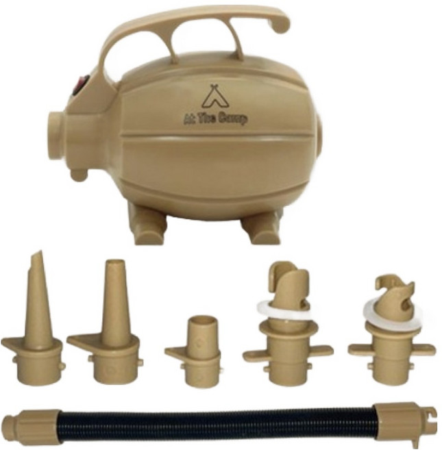 앳더캠프 휴대용 전동 수류탄 에어펌프, 베이지, 1개
