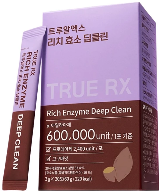 트루알엑스 리치 효소 딥클린 군고구마맛 곡물 발효 저분자 효소 클리오 60g, 1개, 20회분 - 쿠팡