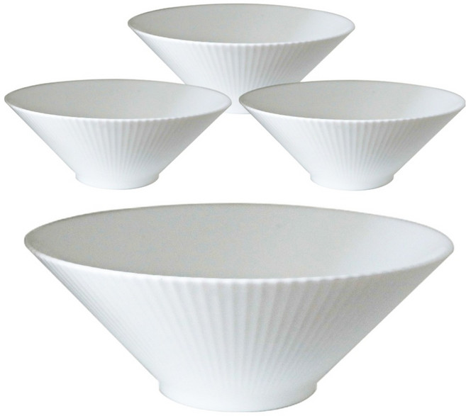 LaBONI Wear 百褶麵碗, 4個, 白色