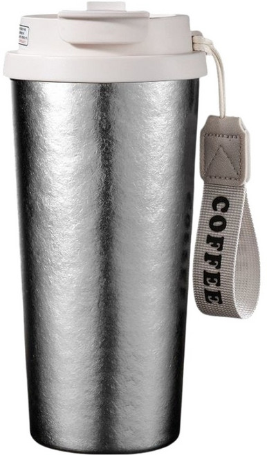 TEMPEST 純鈦保溫咖啡杯, 白色, 1個, 500ml