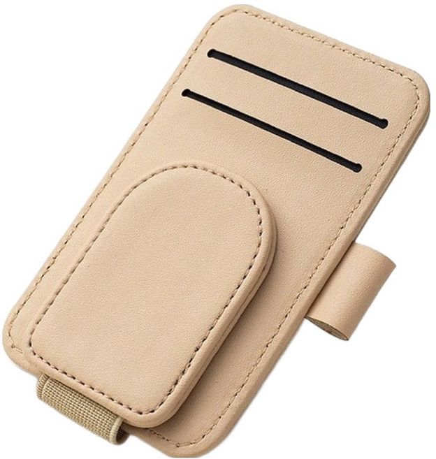 카사장 차량용 선바이저 수납 선글라스 거치대, 에크뤼 베이지, 1개