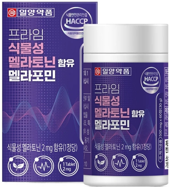 일양약품 프라임 식물성 멜라토닌 함유 멜라포민 30g, 60정, 1개 - 쿠팡
