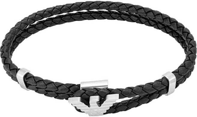 엠포리오아르마니 남성용 레더 스트랩 가죽 팔찌 EGS3237040