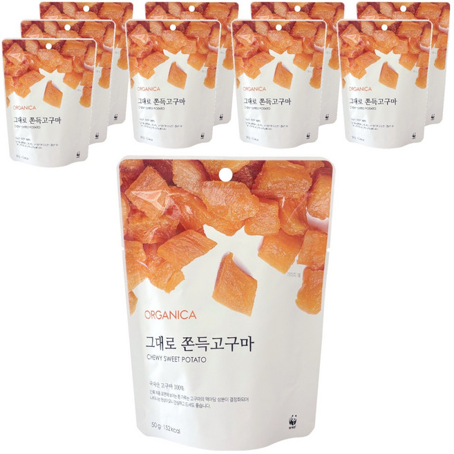 올가니카 국내산 그대로 쫀득고구마, 50g, 10개