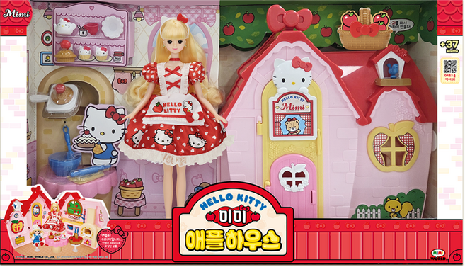 미미 미미월드 헬로키티 애플하우스 인형의 집, 혼합색상, 1개