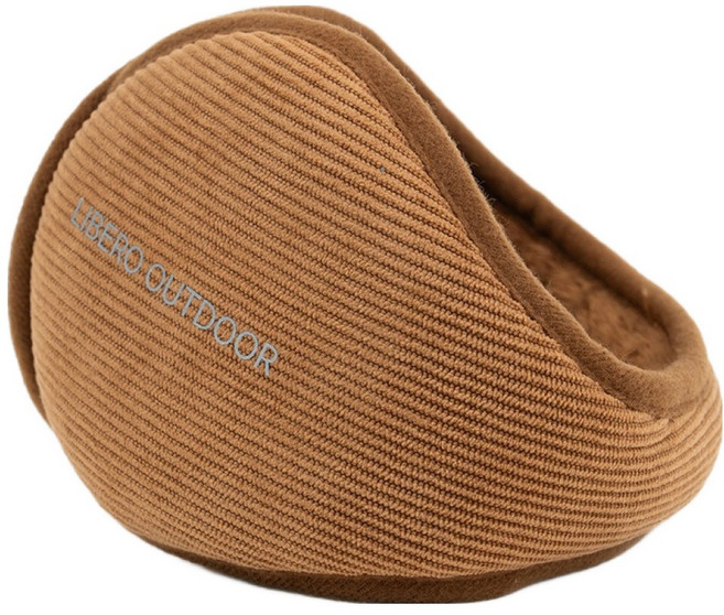 LIBERO 브린 방한 털 귀마개, 브라운, 1개