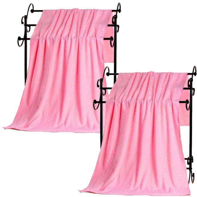 원이네 바스타월 200g 70 x 140 cm, 핑크, 2개