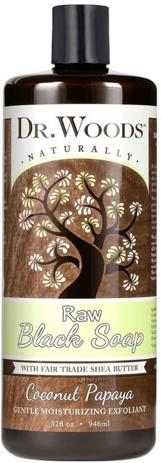 DR.WOODS 椰子木瓜黑皂潔膚露, 1個, 946ml
