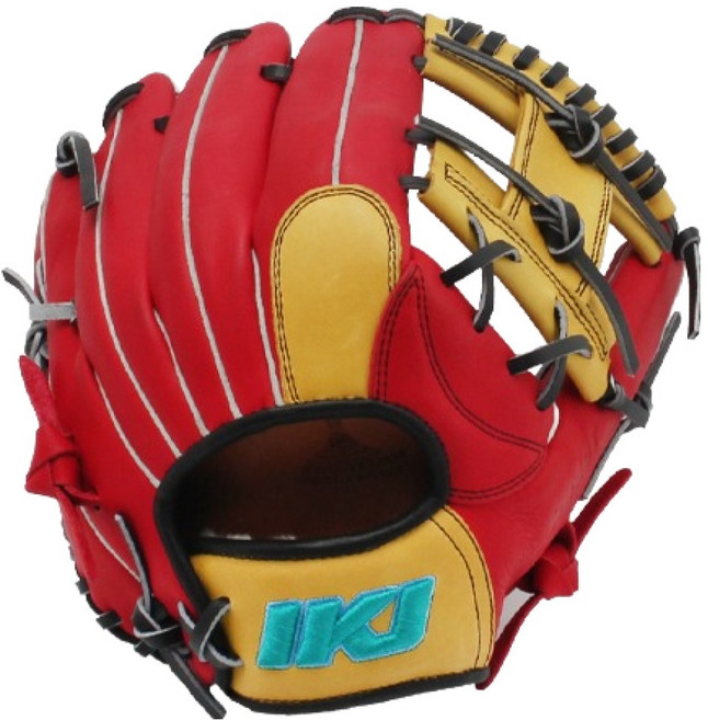 IKJ 유소년 내야 글러브 우투용 JR i(RD/YE)25, 1개, 레드 + 옐로우