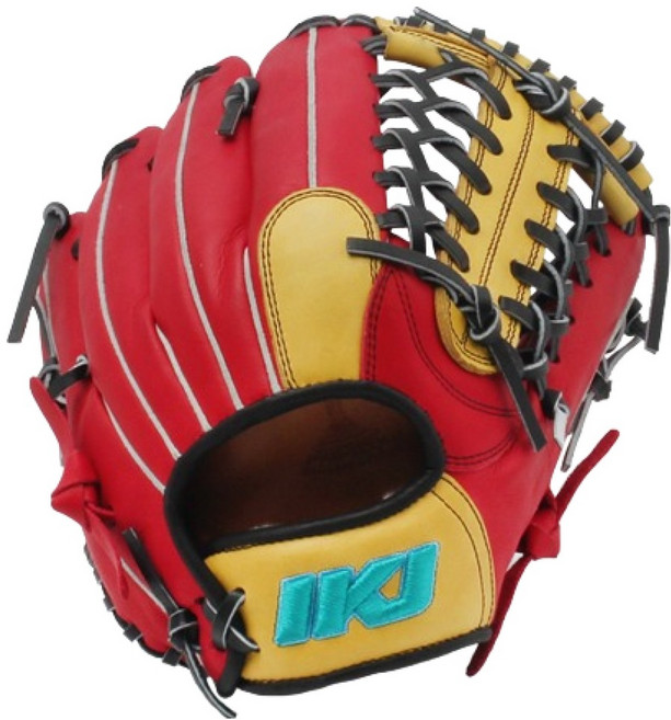 IKJ 유소년 JR A 25 올라운드 글러브 우투용, 레드 + 옐로우, 1개