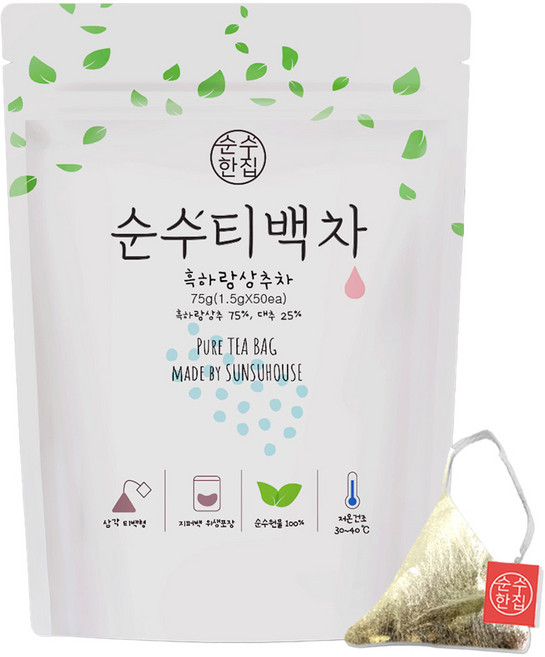 순수한집 국내산 흑하랑상추차 티백, 1.5g, 1개, 50개입