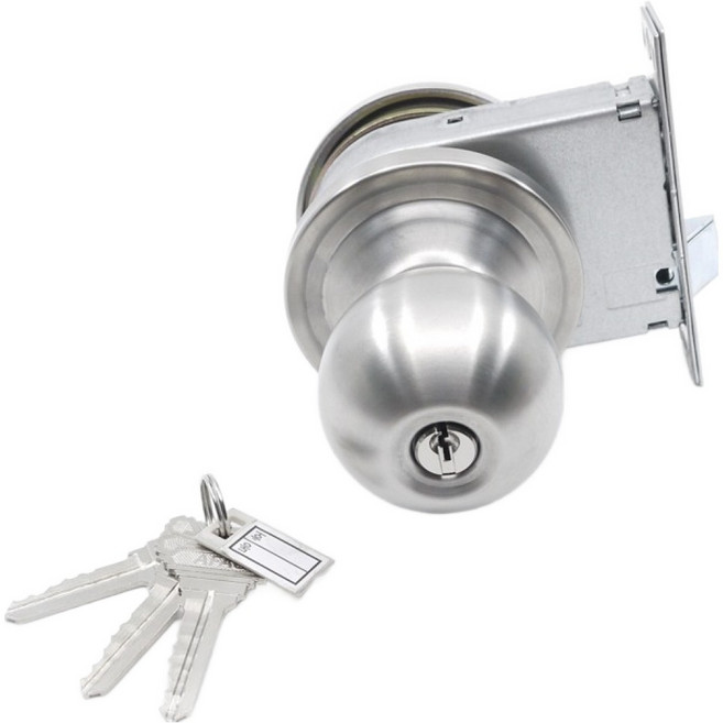 국산 현관문 방화문 손잡이 9000SS 원통형 열쇠형 세트, 그레이, 1세트