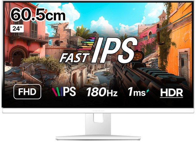인터픽셀 FHD FAST IPS 180Hz 게이밍 모니터 화이트, 60.5cm, IP2446(무결점)