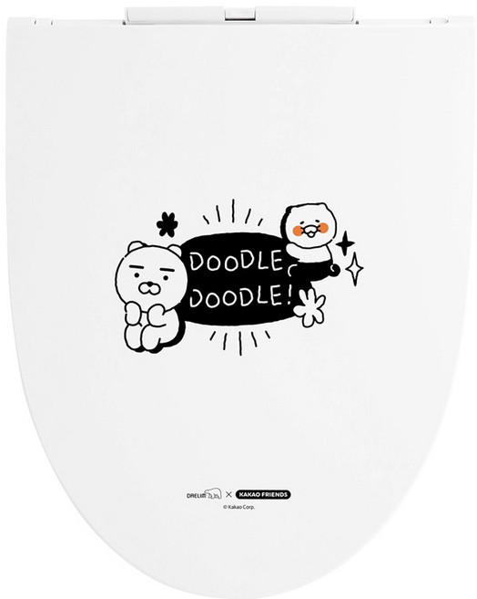 DAELIM BATH Kakao Friends 超薄靜音馬桶蓋 DOODLE, 白色, 1個