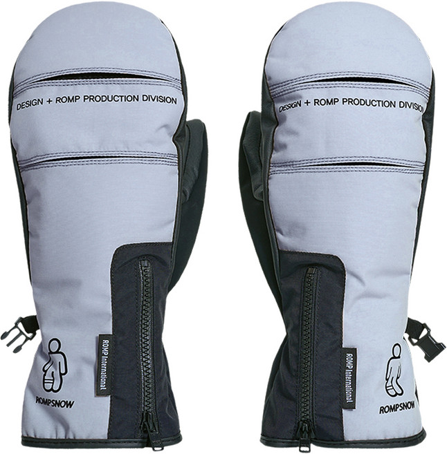 롬프 지퍼 글러브 스키장갑 양손세트, GRAY, 1세트